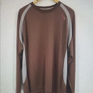 Brown and Gray Long Sleeve Shirt